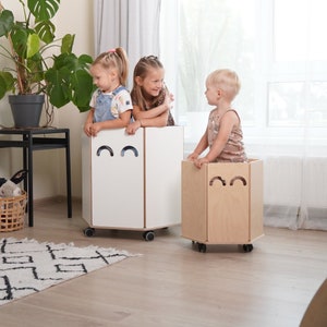 ECO Freundliche Spielzeug Lagerung mit rädern