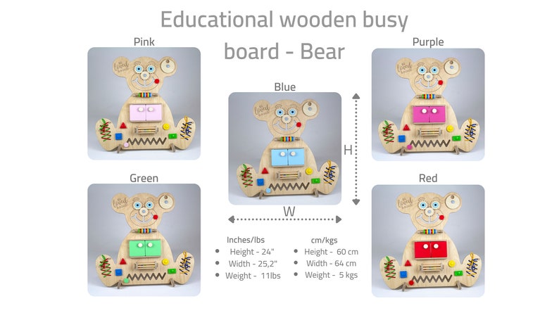 Personalized sensory board for children from 6 months