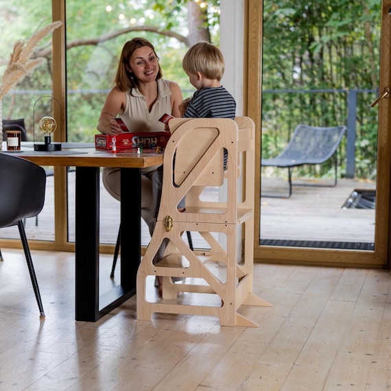 3 in 1 Kitchen Tower High Chair Step Stool Kids Desk. Etsy