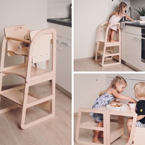 3 in 1 Kitchen Tower High Chair Step Stool Kids Desk. Etsy