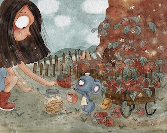 Custom Childrens Book Illustration - Illustrator for Hire - Hand-Drawn Pencil and Watercolor Whimsical - Message me before ordering