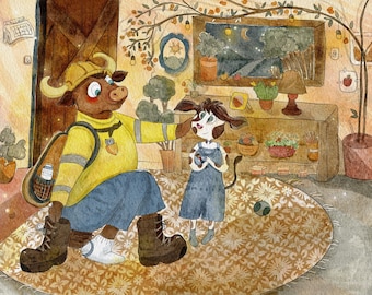 Custom Childrens Book Illustration - Illustrator for Hire - Hand-Drawn Pencil and Watercolor Whimsical - Message me before ordering