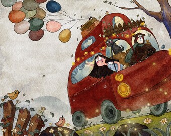 Custom Childrens Book Illustration - Illustrator for Hire - Hand-Drawn Pencil and Watercolor Whimsical - Message me before ordering