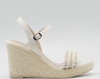 Wedge Wedding Shoes Etsy
