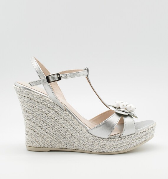 Bridal Sandal Wedding Wedge Garden Wedding Sandal Bohemian Etsy