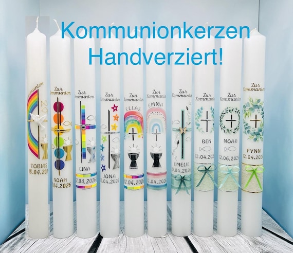 Kommunionkerze 2026, Tischdeko zur Kommunion / Geschenke zur Kommunion/ Kerzen