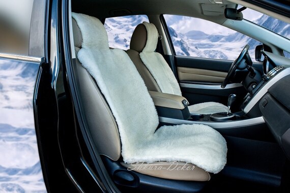 White Sheepswool Seat Cover Gift For 