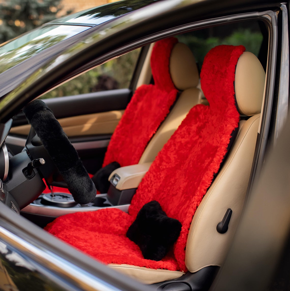 Car Seat Cover 100 Genuine Red Australian Sheepskin 5620 Etsy