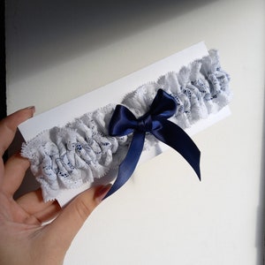 Royal Blue Bruidslingerie, bruiloft kousenband, vrijgezellenfeest cadeau voor de bruid. Handgemaakte bruiloftkousenband