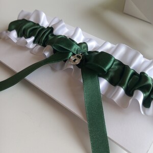 Bruiloft kousenband, vrijgezellenfeest cadeau voor bruid, bruids douchecadeau, bruids kousenband, bruiloft lingerie, smaragdgroene kousenband