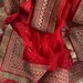 Bridal Queen Red Stone Embroidered Fringed Net Dupatta 