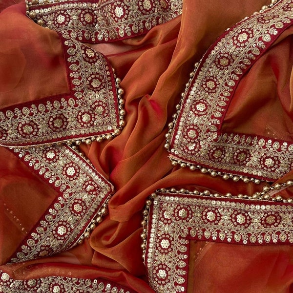 Bridal Saawariya Rust Tissue Organza Dupatta