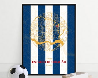 Estádio do Dragão, Stadium Map Print, FC Porto Street Map, Football Stadium Artwork, Wall Art Poster, Sports Gift, Estádio do Dragão Print