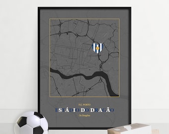 Estádio do Dragão Map Print, FC Porto Wall Art Poster, Street Map, Football Stadium Artwork, Sports Fan Gift, FC Porto Poster