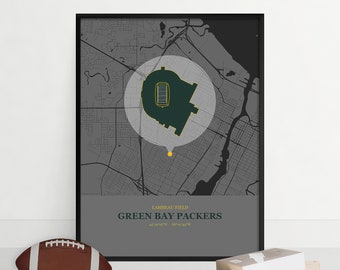 Lambeau Field Map Etsy