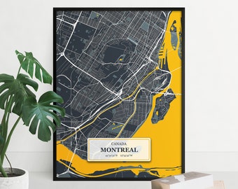 Montreal Map Print | Montreal Wall Art Poster | Montreal Street Map | City Maps Artwork | Canada | Montreal Poster | Home Decor