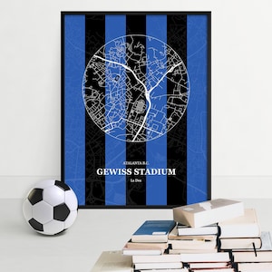 Gewiss Stadium, Stadion Kaart Print, Atalanta BC Street Map, Voetbal Artwork, Atalanta Wall Art Poster, Sports Fan Gift, Gewiss Stadium Print