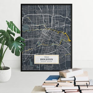 Houston Map Print | Houston Wall Art Poster | Houston Street Map | City Maps Artwork | United States Gifts | Map Artwork | Texas Poster