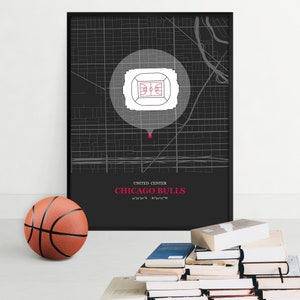 Stadion Karte Druck, Chicago Wand Kunst Poster, Straßenkarte, Basketball-Stadion Kunstwerk, Chicago Stadium, Sport-Fan-Geschenk, Fan-Poster