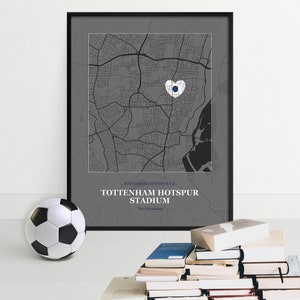 Tottenham Hotspur Stadium Map Print, Tottenham Wall Art Poster, Street Map, Football Artwork, Premier League, Sports Fan Gift