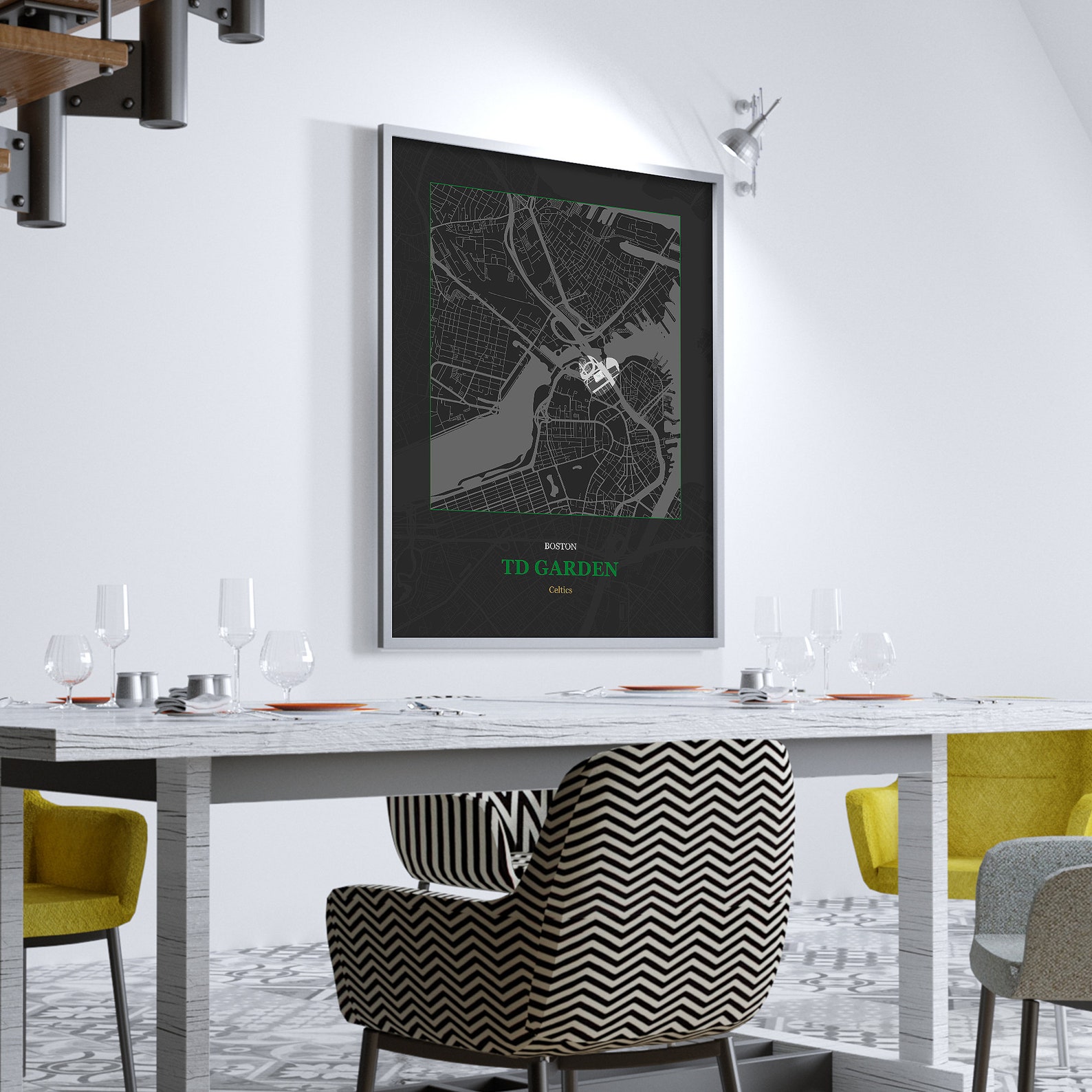 TD Garden Map Print Boston Celtics Wall Art Poster Street | Etsy