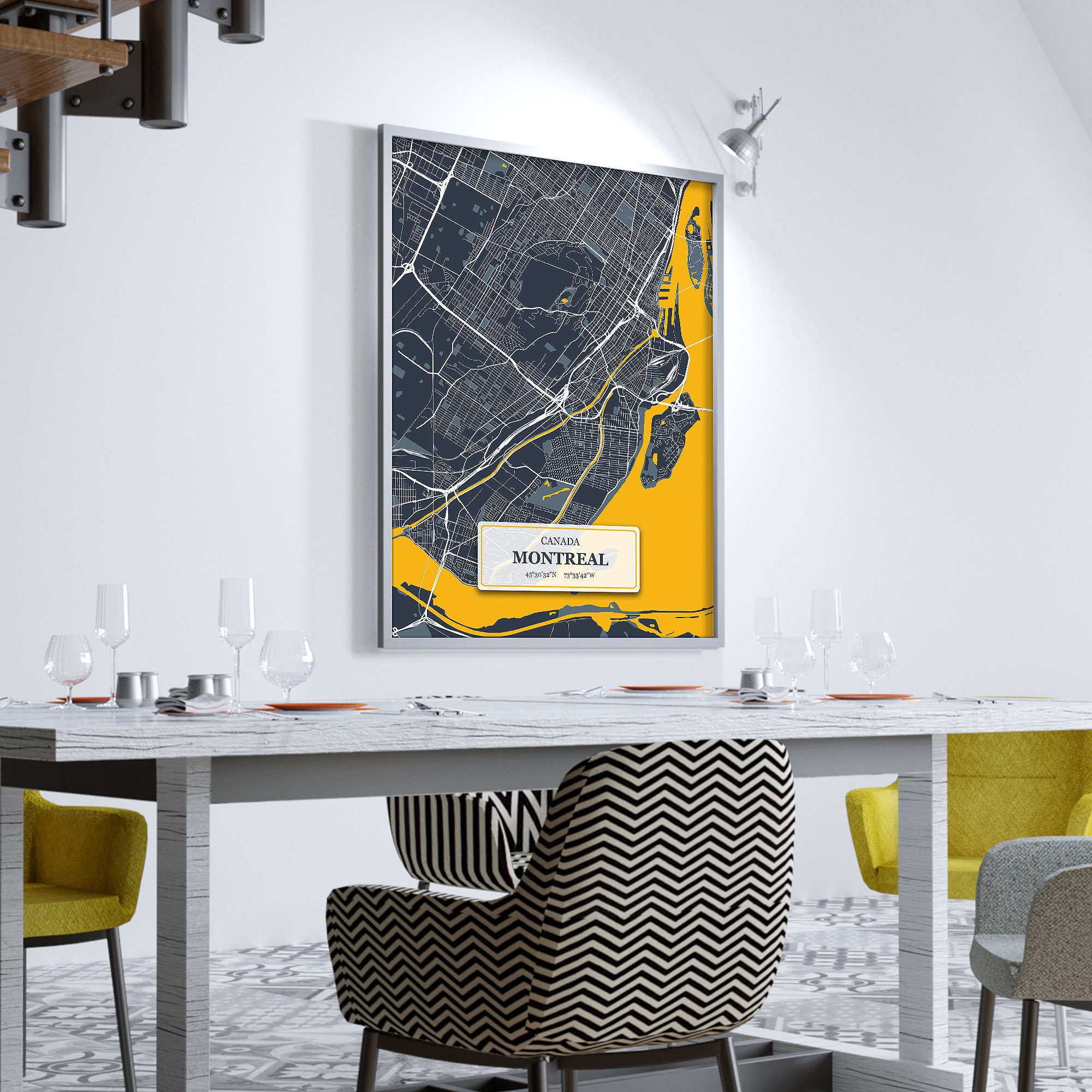 Montreal Map Print Montreal Wall Art Poster Montreal Etsy