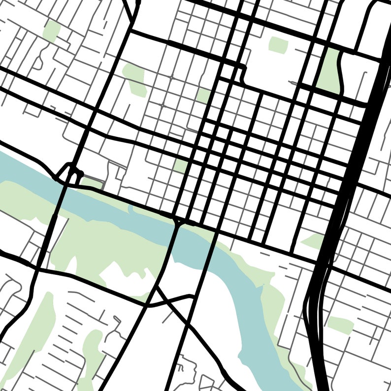 Austin Wall Art Street Map Wall Decor Home Decor Blue Print | Etsy