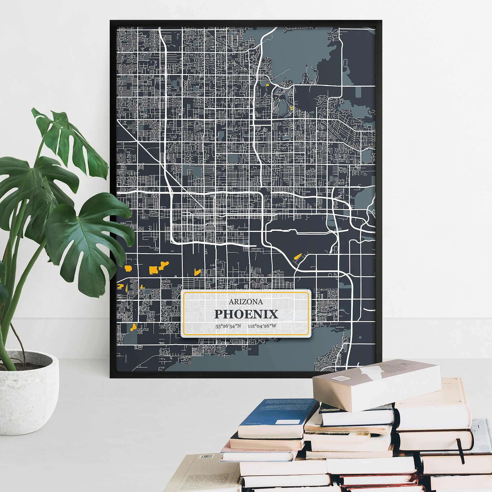 Phoenix Map Print Phoenix Wall Art Poster Phoenix Street Etsy