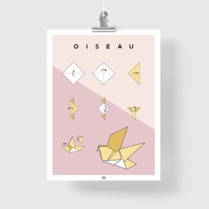 Poster di uccelli origami
