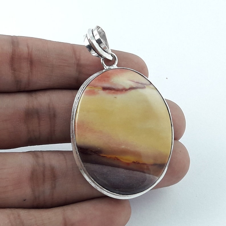 Gemstone Jewelry Gift For Her Multi Jasper Pendant Pendant With Chain Silver Plated Pendant Necklace Beautiful Gift Designer Jewelry