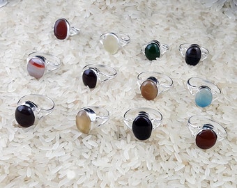 Lot de gros, Bague onyx rouge et mélange, Bague plaquée argent, Bague faite main, Bague de créateur, Bijoux pour tenue de soirée, Cadeau pour elle, Bijoux femme