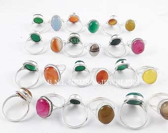 Wholesale Lot !!  Silver Plated Ring, Multi Color Ring, Handmade Ring, All Size Rings. Personalized Ring, Women Jewelry