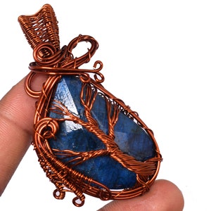 A One Quality Antique Copper Pendant Copper Wire Wrapped Blue Labradorite Gemstone Pendant Copper Designer Pendant Handmade Pendants .TS.5 1