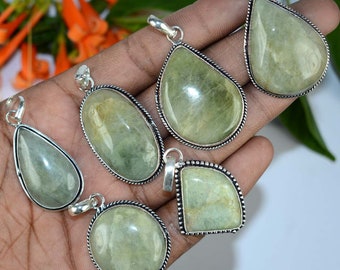 Natural Green Amozonite Gemstone Pendants For Jewelry,Traditional, Women Pendants. Wholesale Best Price Lots, Pendants, Party Wear & Gifted