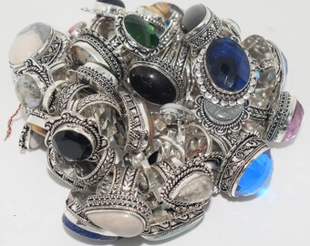 Großhandel Lot, Topas & Mix Edelstein Mann Ring, Handgemachter feiner Ring, Beste Qualität, Designer Schmuck, Party Wear Schmuck, Edelstein Schmuck