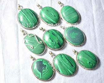 Wholesale Lot Pendant Green Malachite Real  Gemstone Pendant Necklace Gemstone Jewelry Handmade Jewelry Traditional Jewelry, Party Wear Gift