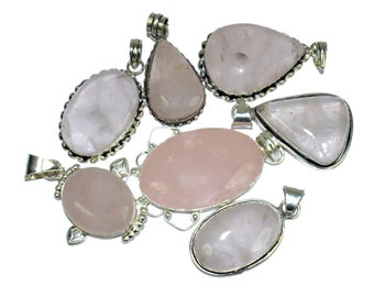 Natural Pink Rose Quartz Gemstone Pendants, For Jewelry, Traditional, Women Pendants. Wholesale Best Price Lots, Pendants, Party Wear & Gift