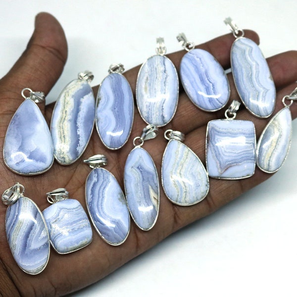 Wholesale Lot Pendant, Blue Lass Agate Gemstone Pendant Necklace, Gemstone Jewelry, Handmade Jewelry, Traditional Jewelry, Party Wear Gift