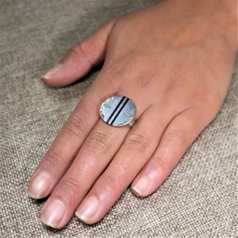 Berber Amazigh tribal patterns engraved 925 Silver ring