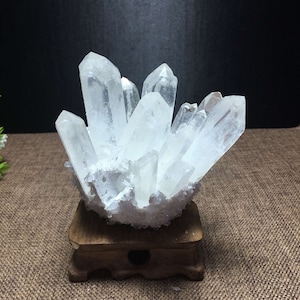 Natural Clear Quartz Crystal Cluster, Healing Stone Decor