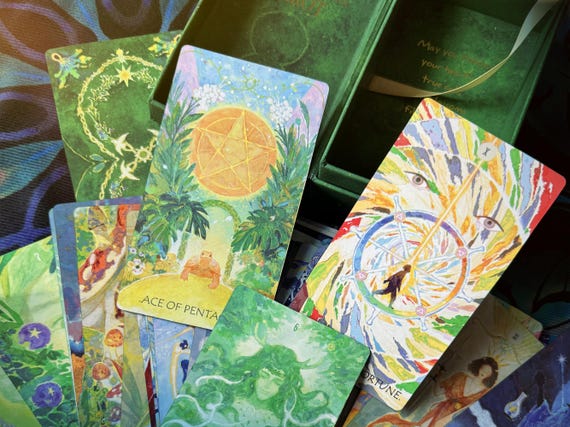 Garden Tarot – Self / Earth /Starry Sky Artfully Designed Backs · Special Cards Elegant Edges