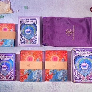Begränsad upplaga: Cherry Dreamwoven Lenormand-kortlek – Deluxe och Mini, rosa lila kanter (digital guidebok) bild 5