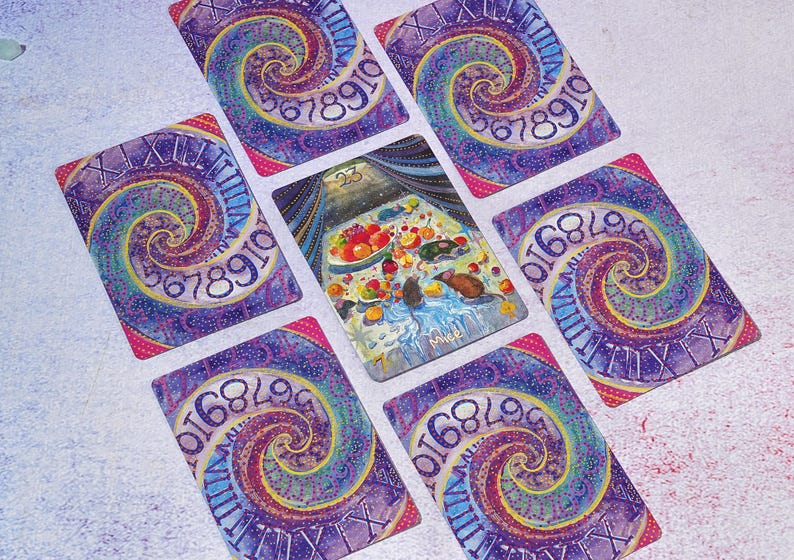 Begränsad upplaga: Cherry Dreamwoven Lenormand-kortlek – Deluxe och Mini, rosa lila kanter (digital guidebok) bild 10
