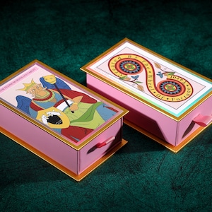 The Feline Marseilles Tarot Deck--The Rouge Deck--Elegant 78-Card Marseilles Tarot Deck with Original Cat Theme Art style