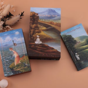 The Feline Rider Tarot-78 Barajas de Tarot + Folleto, arcanos mayores y menores