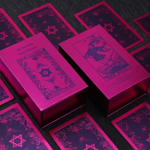 The Pink Topaz Deck (Glotonería - Be Moderate)-The Neo Rider Tarot-7 Deadly Sins Collection-78 Tarot Decks+Booklet, mayor y menor arcana principiante