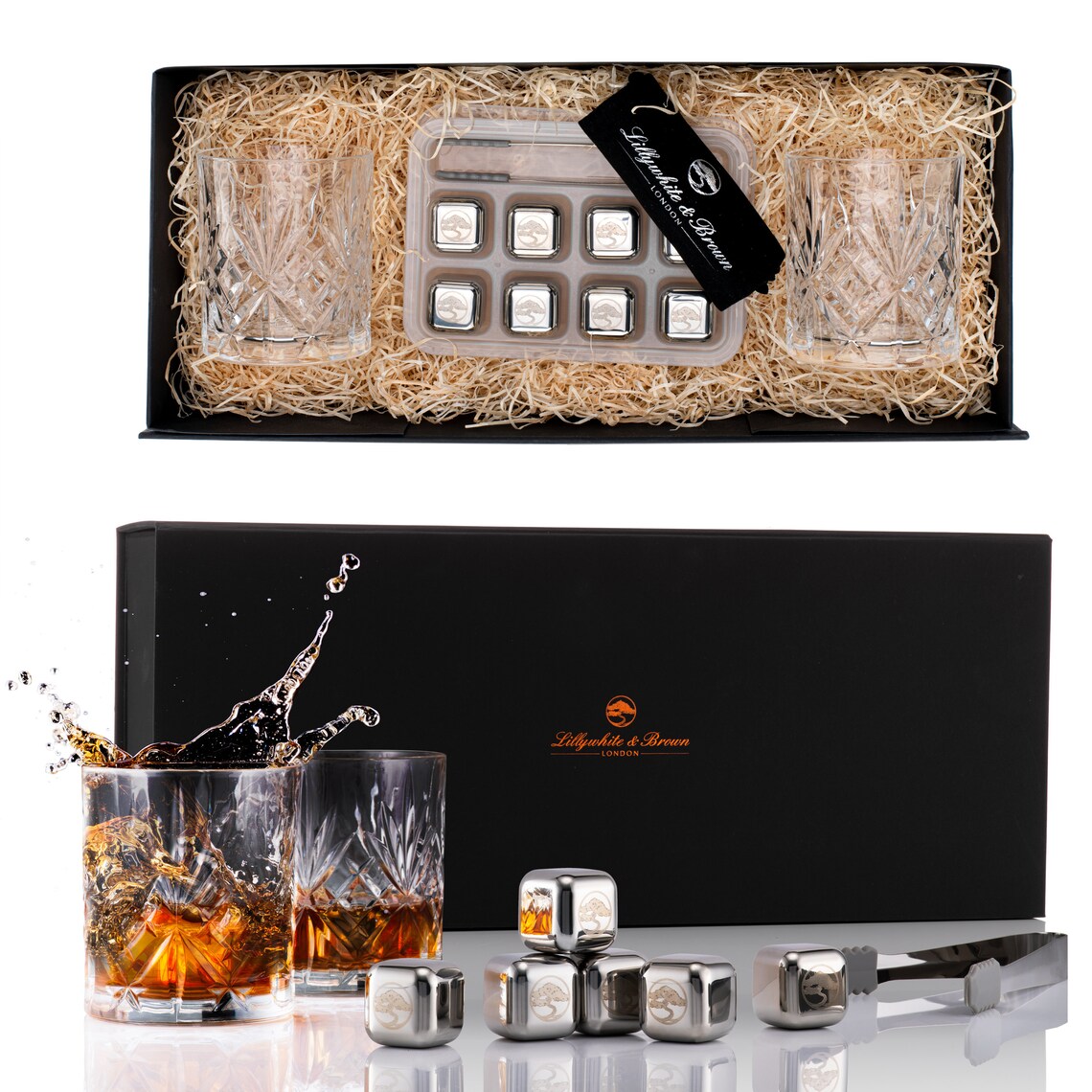 Luxury Whisky Glass Gift Set by Lillywhite & Brown 2 x Old Etsy