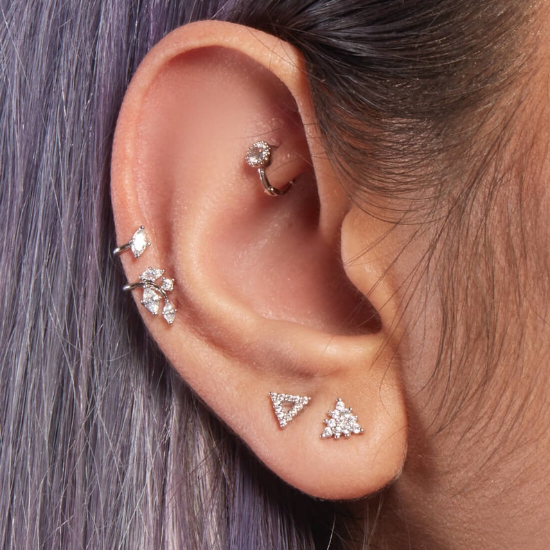 Crystal Leaf Ear Cuff No Piercings Required Wrap Earrings Etsy UK