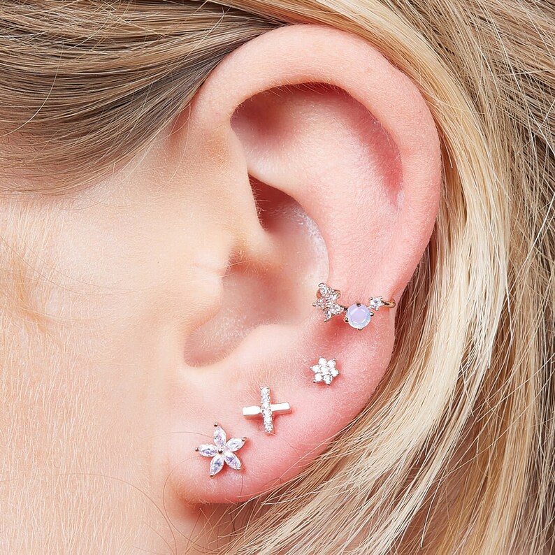 Cross Stud Earring X Stud Earring Body Jewelry Titanium Etsy
