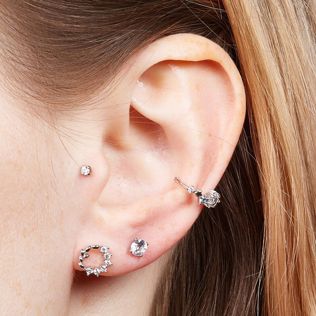 Wreath Earrings Open Circle Earrings Leaf Stud Earrings Etsy